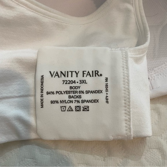 NWT Vanity Fair Bra White 3XL Women’s Comfy Wireless Plus Size Everyday - Picture 6 of 6